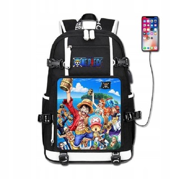 Plecakone kawałek USB ładowanie plecak anime luffy