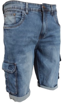 spodenki męskie jeansowe krótkie bojówki jeans W38