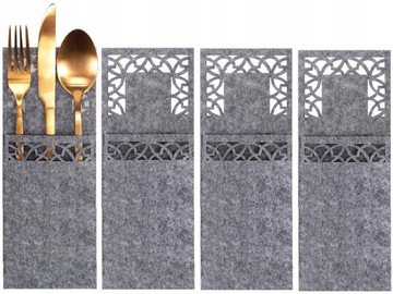 Рождественские чехлы для столовых приборов, красный футляр, 4 шт., рождественская вечеринка