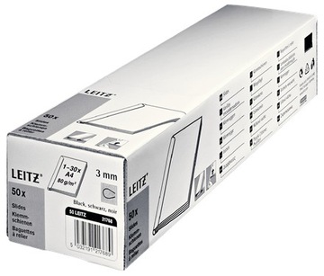 Grzbiety wsuwane Leitz listwy A4 3mm CZARNE 50szt