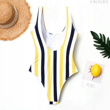 КУПАЛЬНИК МОНОКИНИ, В ПОЛОСКУ, НА МОЛНИИ - S