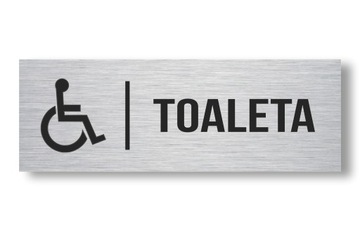 TABLICZKA TOALETA INWALIDA ALUMINIUM UV 20X7CM