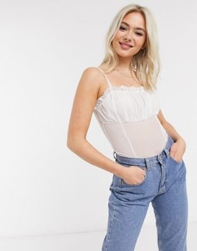 NEW LOOK TOP BIAŁY NA RAMIĄCZKACH BASIC 44 1RNQ