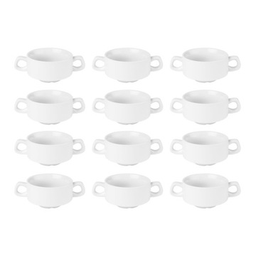 Olympia Miski do zupy z białej porcelany 300 ml / 290 ml - x 12