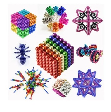 РАЗНОЦВЕТНЫЕ МАГНИТНЫЕ ШАРИКИ 8 ЦВЕТОВ, ДИАМЕТР 5 ММ, НАСАДКИ ДЛЯ ЦВЕТНОГО КУБА