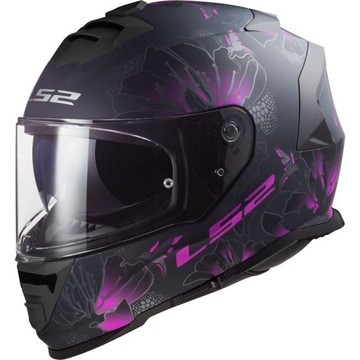 KASK MOTOCYKLOWY LS2 STORM II BURST MAT CZARNY FUCHSIA rozmiar M + PINLOCK