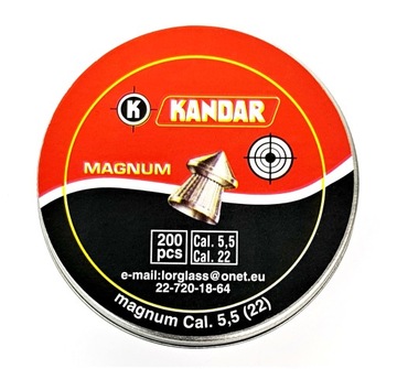 Śrut Magnum cal. 5,5mm KANDAR 200szt Diabolo ostry