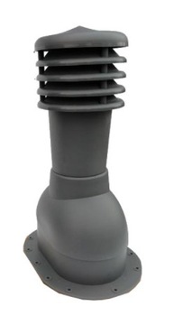 KOMINEK WENTYLACYJNY DO POKRYĆ PŁASKICH GRAFIT 125