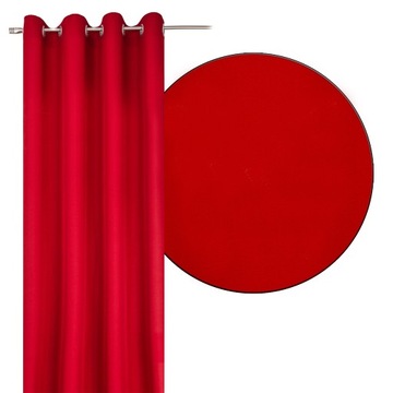 Zasłona gotowa 140x250 gładka - czerwień