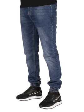 Spodnie męskie jogger jeans W:39 100 CM granat