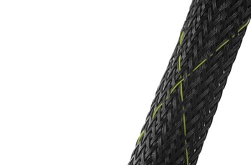 Rozciągliwy oplot kablowy PET śr 10mm czarno-żółty