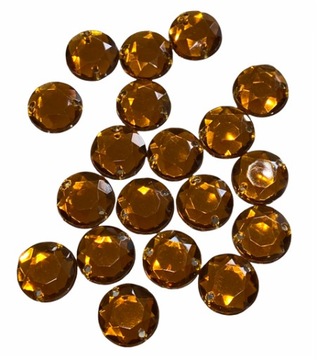 Dżety do przyszycia 6,5mm okrągłe 40szt ciem złoty