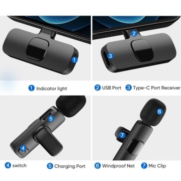 Беспроводной петличный микрофон Apexel для iPhone