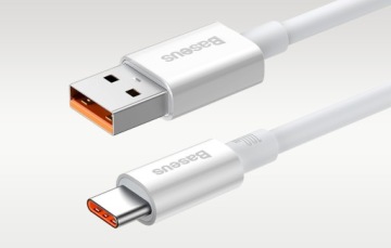 ТЕЛЕФОННЫЙ КАБЕЛЬ BASEUS STRONG USB-A — USB TYPE C QC 6A 100 Вт 0,25 м
