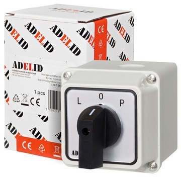 КУЛАЧКОВЫЙ ПЕРЕКЛЮЧАТЕЛЬ 20А ЛЕВЫЙ ПРАВЫЙ В КОРПУСЕ IP65