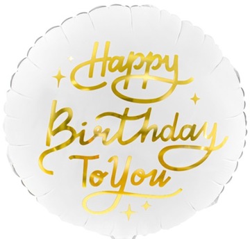 Balon foliowy Happy Birthday To You biały