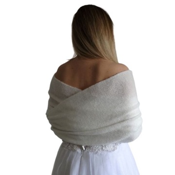 Шаль с рукавами – элегантный аксессуар на любой случай – цвет слоновой кости 4XL