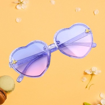 h-2xHeart Shape Kids Sunglasses Eyewear for 2 Pcs
