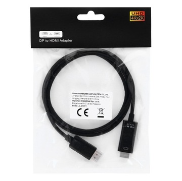 Кабель DISPLAY PORT — HDMI, переходной кабель DP DisplayPort 4K, 1,8 м — PAWONIK
