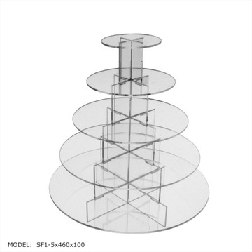 Stojak Piętrowy Stelaż Kołowy z PLEXI Kaskada 46cm