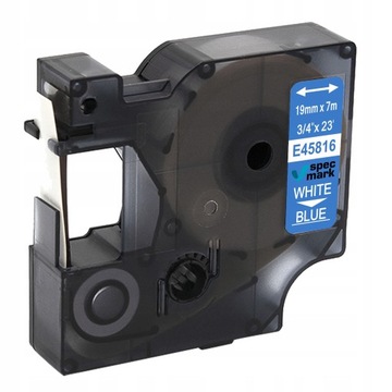 Taśma do DYMO D1 45816 19mm Niebieska/Biały