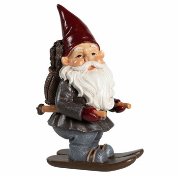 FIGURKA NA ŚWIĘTA MIKOŁAJ NA NARTACH zabawna wys. 14cm