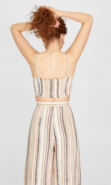 C1K007 STRADIVARIUS__MM8 KRÓTKI TOP RAMIĄCZKA__XS