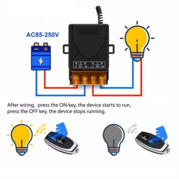Беспроводной пульт дистанционного управления RF 433Mhz + реле 220V 30A