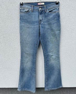 Levis 10529 W30 L30 niebieskie stylowe spodnie jeansowe damskie bootcut