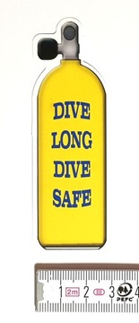 Наклейка для дайвинга, желтый бак с надписью