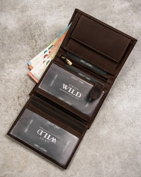 Always Wild męski portfel skórzany w pudełku na prezent