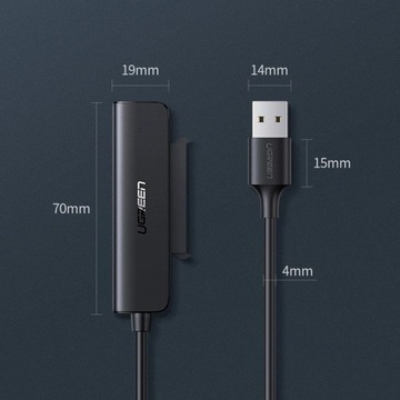 USB-адаптер UGREEN для накопителя SATA 2,5 дюйма, 50 см.