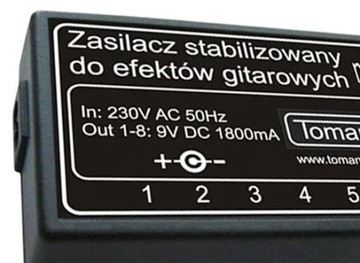 БЛОК ПИТАНИЯ ДЛЯ 8 ЭФФЕКТОВ 9 В постоянного тока TOMANEK CASE-1 ПОЛИРОВКА