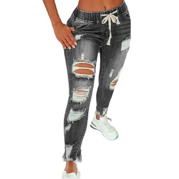 Women Jeans Ripped Hole Stretchy Summer Slim-fitti