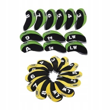24x Golf Club Iron Head Cover Set Kliny golfowe