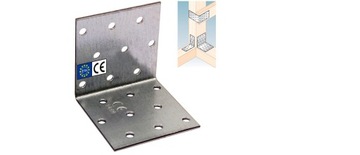 KM4 УГОЛ МОНТАЖНЫЙ КАРПАНСНЫЙ СОЕДИНИТЕЛЬ 60x60x60 ОЦИНКОВАННЫЙ 10 шт. DOMAX