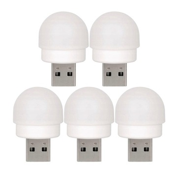 5 SZTUK LAMPKA LED OKRĄGŁA USB LED 5V ŚWIATŁO BIAŁE NATURALNE OŚWIETLENIE
