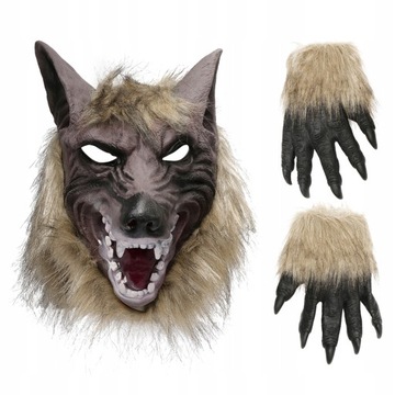 1 zestaw Wilk Wilkołak maska Halloween maska