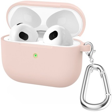 ETUI SILIKONOWE DO APPLE AIRPODS PRO 1 COVER CASE KARABIŃCZYK - LIGHT PINK
