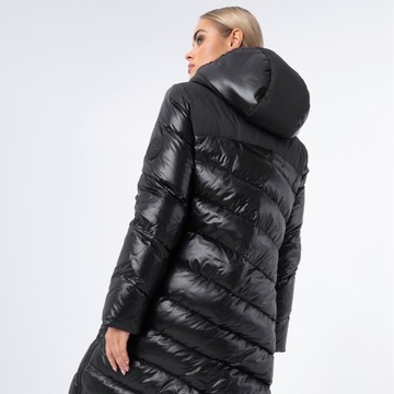 WITTCHEN damski płaszcz pikowany z nylonu czarny