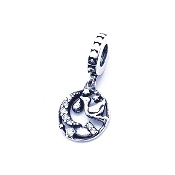 CHARMS KORALIK MODUŁOWA BOCIAN SREBRO 925 M.JOPEK
