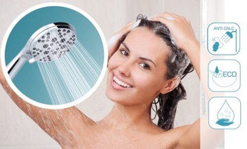 OSZCZĘDNA słuchawka prysznicowa 8 trybów z wężem