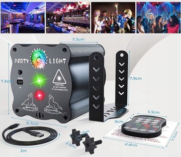 DJ DISCO STAGE СВЕТОВЫЕ СВЕТИЛЬНИКИ, ЗВУКОВАЯ АКТИВАЦИЯ RGB ЛАЗЕРНЫЙ СВЕТ