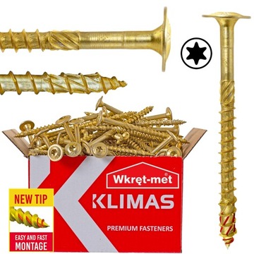 WKRĘTY CIESIELSKIE 8x160 TORX40 ŁEB TALERZOWY 25szt PODKŁADKOWY DO DREWNA