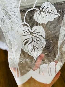 ФРАНЦУЗСКАЯ СТЕКЛЯННАЯ ВУАЛЬ МОНСТРА 250 СМ УЗОР ВЫШИВКИ БЕЛАЯ ДЛЯ ГОСТИНОЙ АКЦИЯ