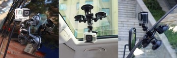 Держатель стекла с тройной присоской для GoPro 12 11 DJI Action 4