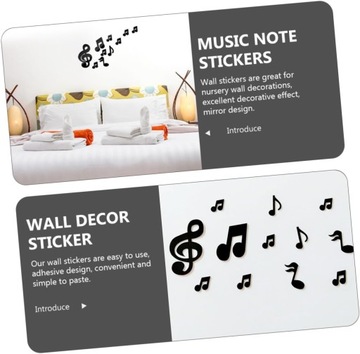 12 Szt Naklejki Ścienne 3d z Nutami Muzycznymi Dekoracja Ścienna Miłośnika