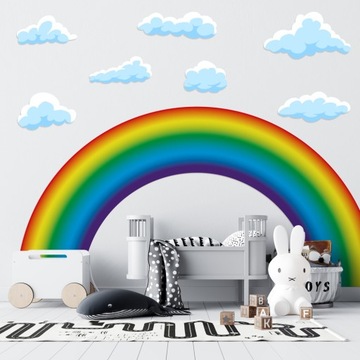 Мягкие пастельные наклейки на стену с облаками