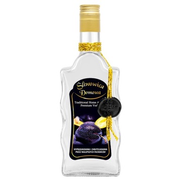 Butelka zdobiona fala 500ml ŚLIWOWICA DOMOWA