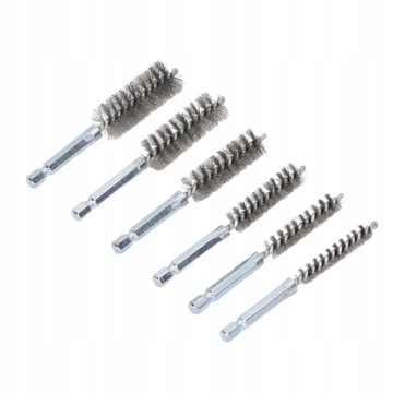 6 ЦИЛИНДРИЧЕСКИХ ПРОВОЛОЧНЫХ ЩЕТКОВ СТАЛЬ 8–19 ММ